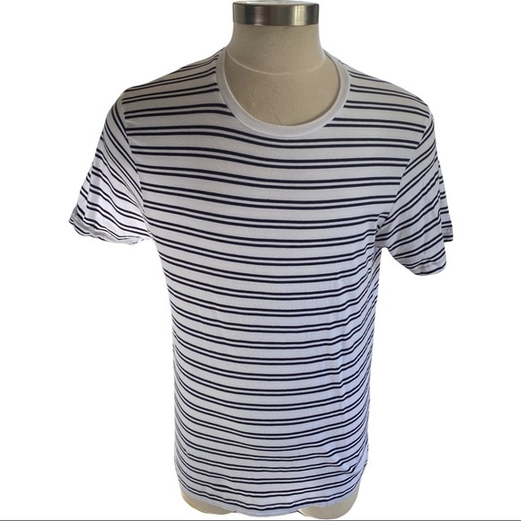 Zara Essentials Scoop Neck Black & White Horizontal Striped Relaxed Fit Women XL - Picture 1 of 9